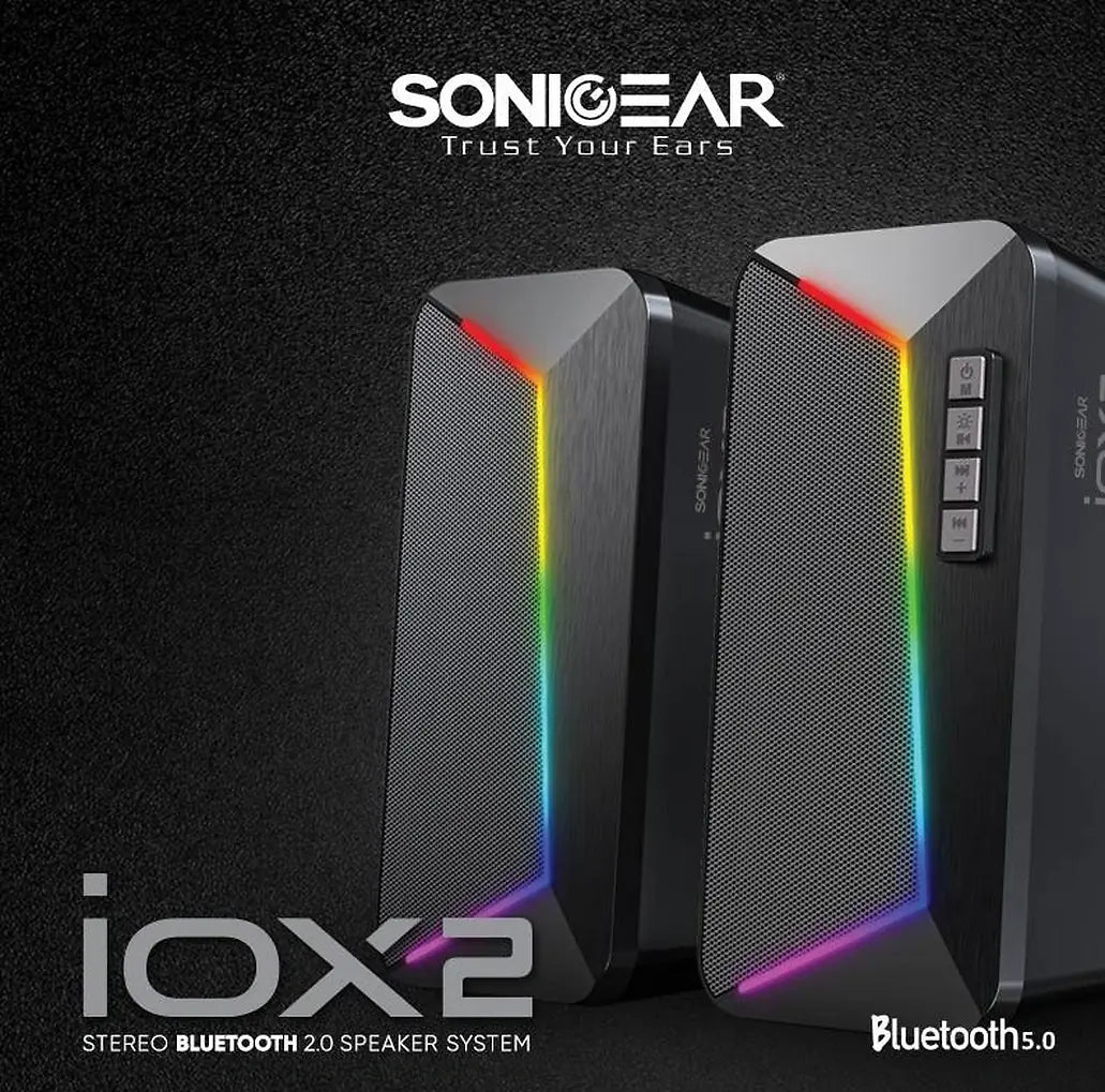 SONIC GEAR RGB BLUETOOTH 5.0 STEREO SYSTEM SPEAKER 2.0 iOX 2