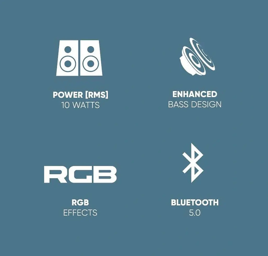 SONIC GEAR RGB BLUETOOTH 5.0 STEREO SYSTEM SPEAKER 2.0 iOX 2