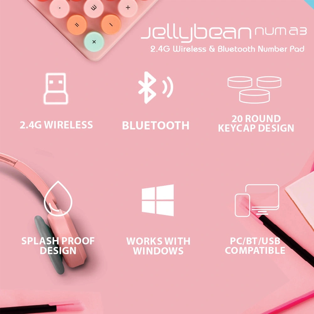 ALCATROZ NUMERIC PAD JELLYBEAN NUM A3 CRAYON PINK