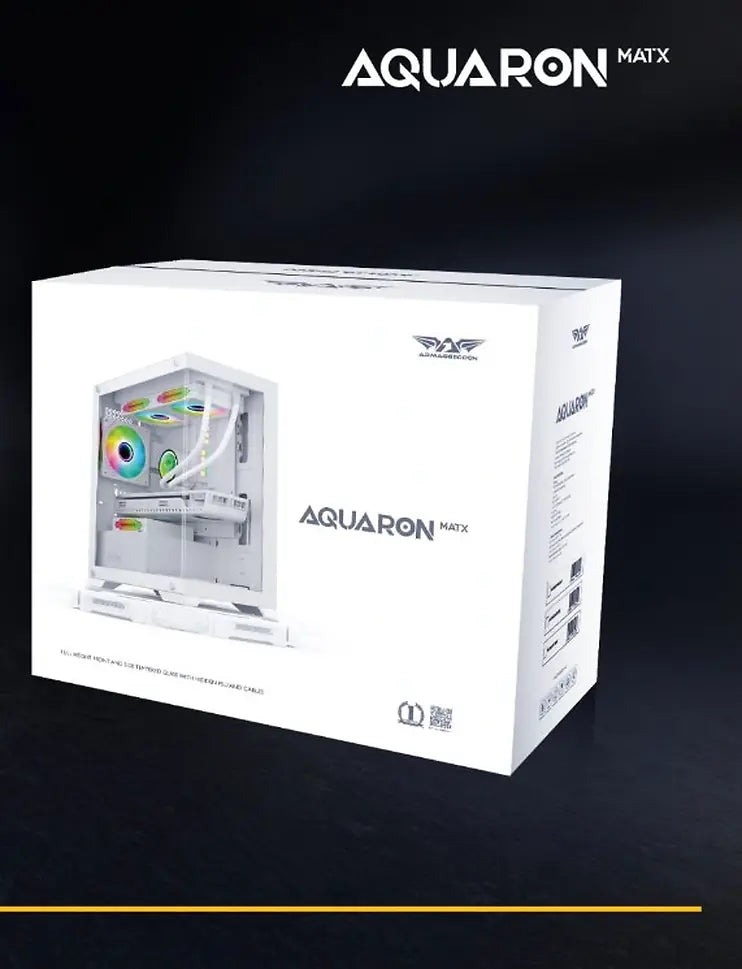 ARMAGGEDDON GAMING PC CASE MATX AQUARON WHITE