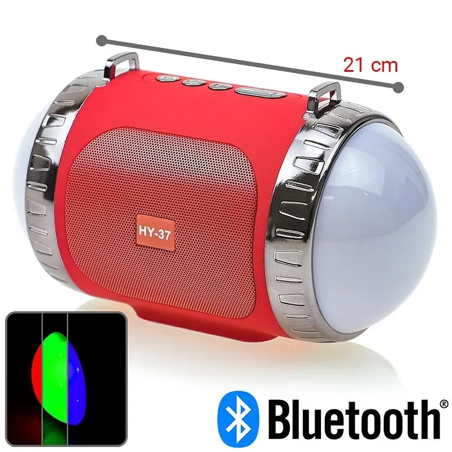 Bluetooth Ηχείο με LED Party TUBE RED