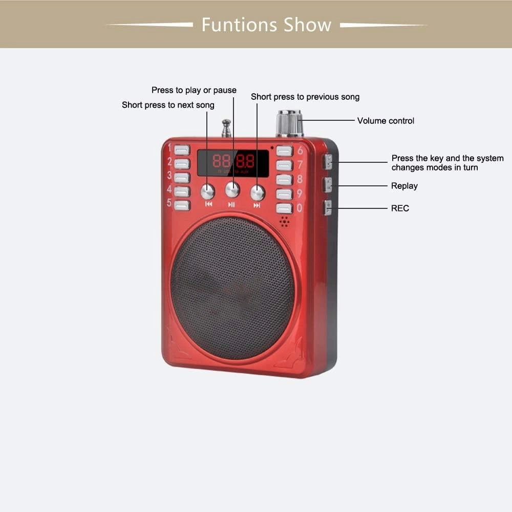 Φορητό Σύστημα Μικροφώνου με Bluetooth  FM  TF (Black)