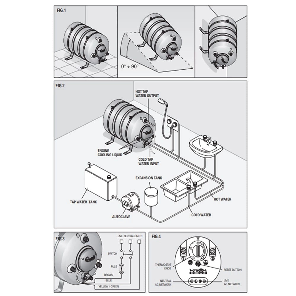 Quick B-3 Ναυτικός Θερμοσίφωνας 30 Λίτρων 1200WATT