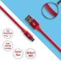 Καλώδιο Φόρτισης-Δεδομένων Micro USB 26CM Κόκκινο