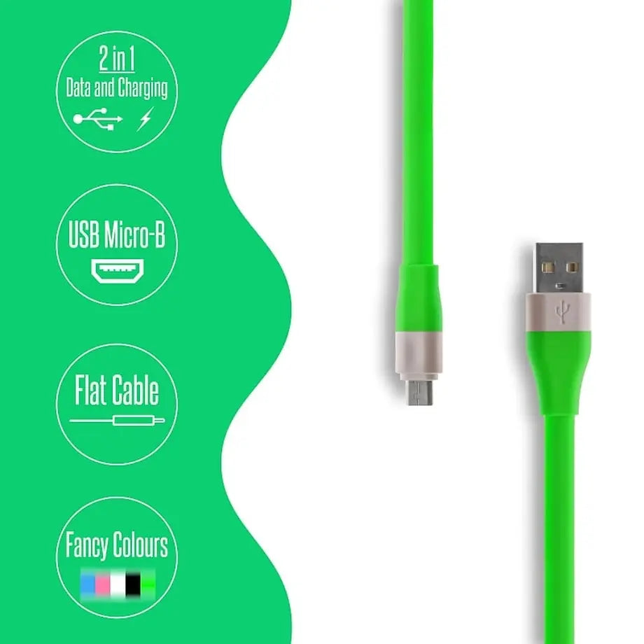 Καλώδιο Φόρτισης - Δεδομένων Micro USB Πράσινο 1.2M