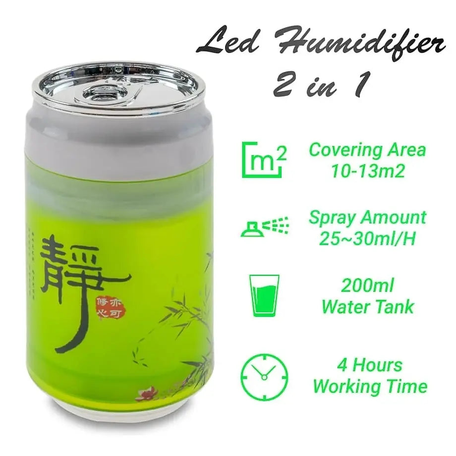 LED Humidifier 2IN 1 Green