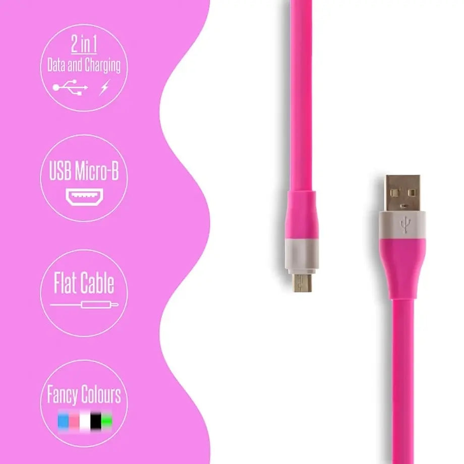 Καλώδιο Φόρτισης - Δεδομένων Micro USB Φουξ 1.2M
