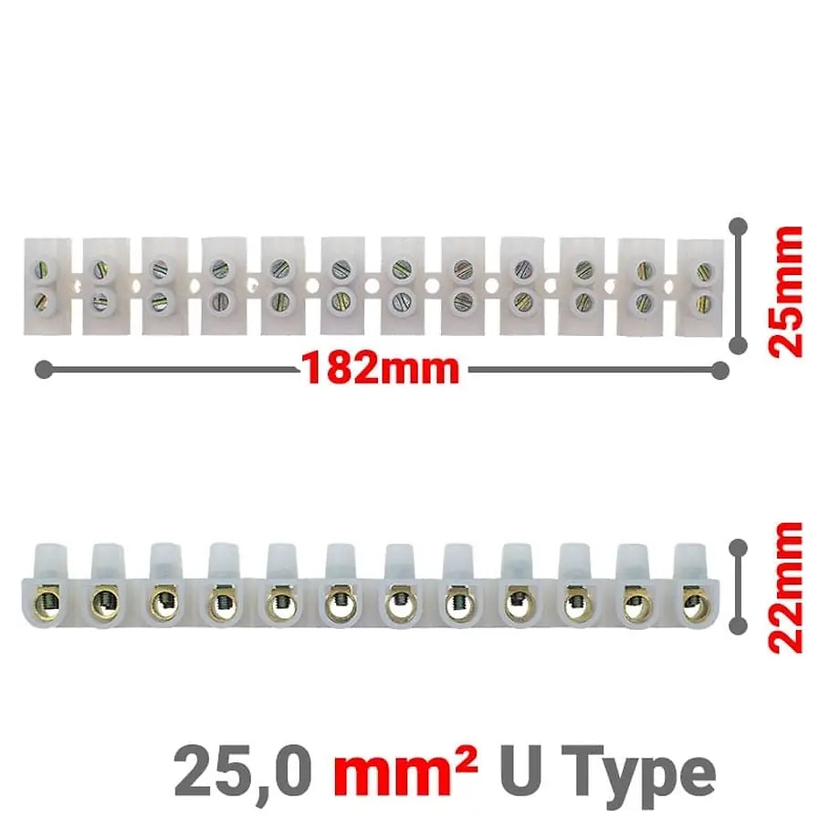 Κλέμμες Σειρά 12 Θέσεων 25MM² U TYPE