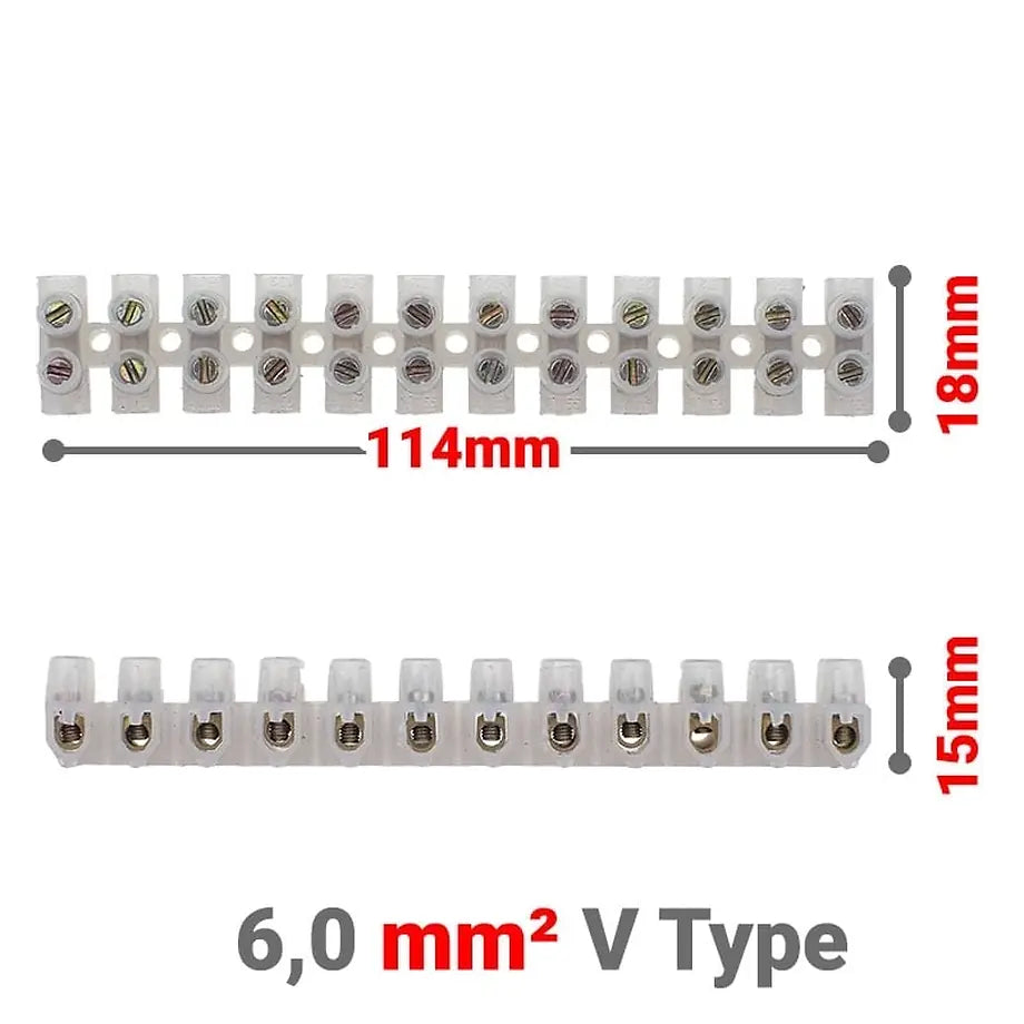 Κλέμμες Σειρά 12 Θέσεων 6MM² V TYPE