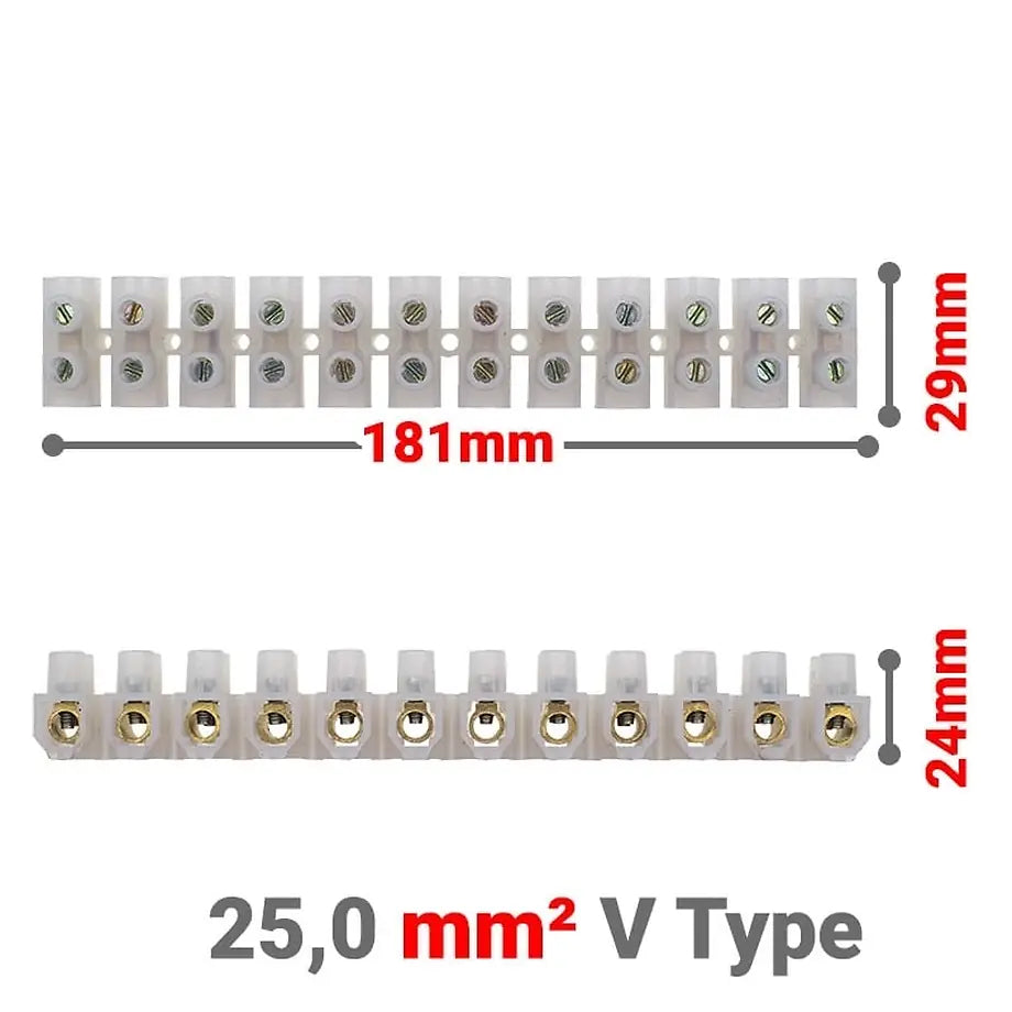 Κλέμμες Σειρά 12 Θέσεων 25MM² V TYPE