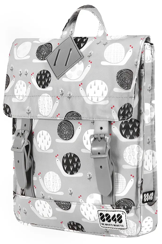 8848 BACKPACK FOR CHILDREN WITH SNAILS PRINT GREY