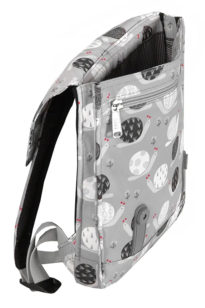 8848 BACKPACK FOR CHILDREN WITH SNAILS PRINT GREY