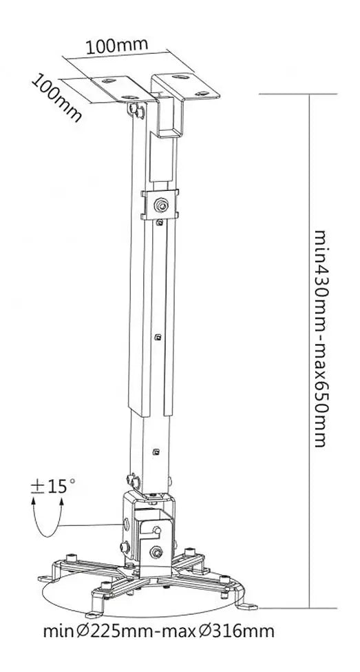 SBOX CEILING MOUNT FOR PROJECTOR UP TO 20KG
