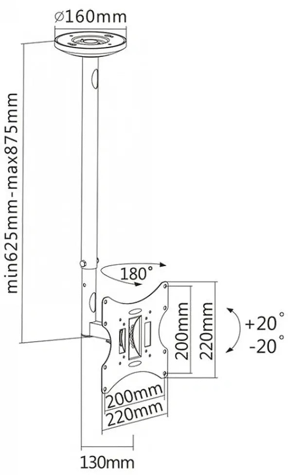SBOX CEILING MOUNT FOR LCD-PLASMA SCREENS 23'-43'
