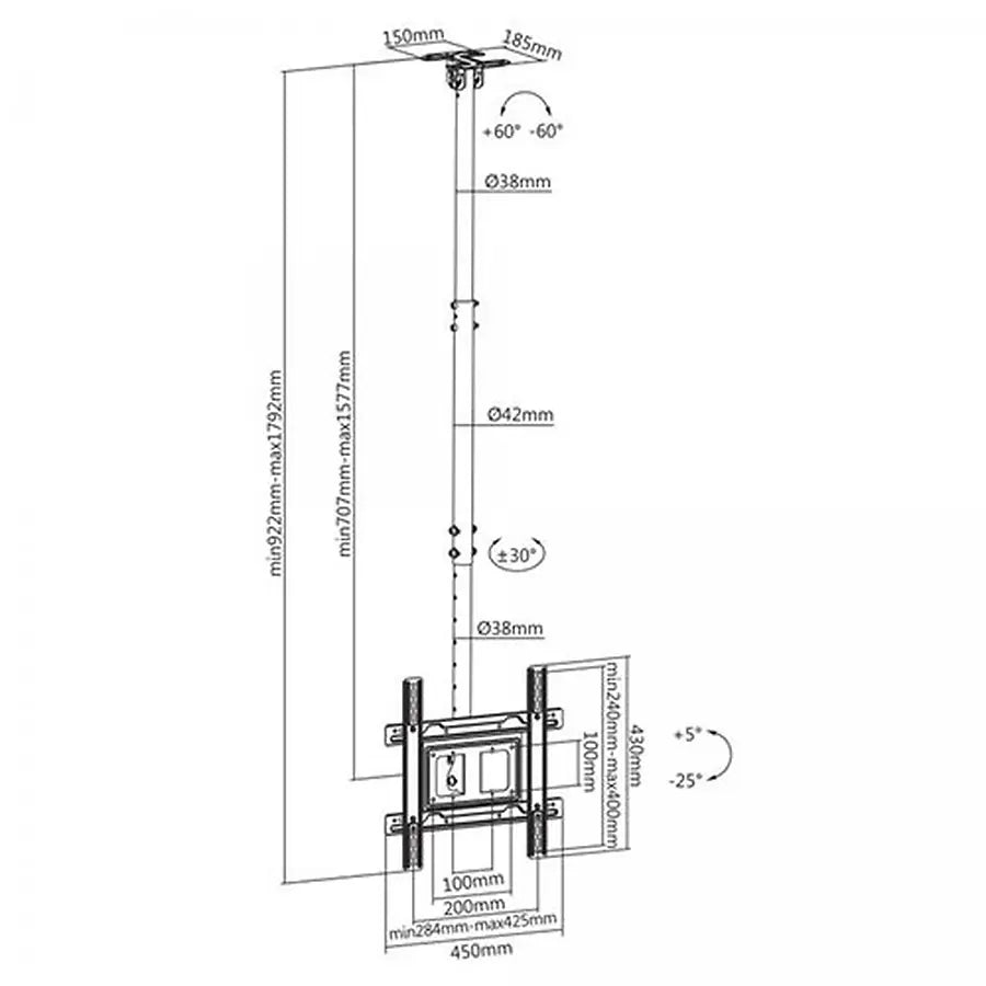 SBOX CEILING MOUNT FOR TV 32' - 70' / 81 - 178 cm