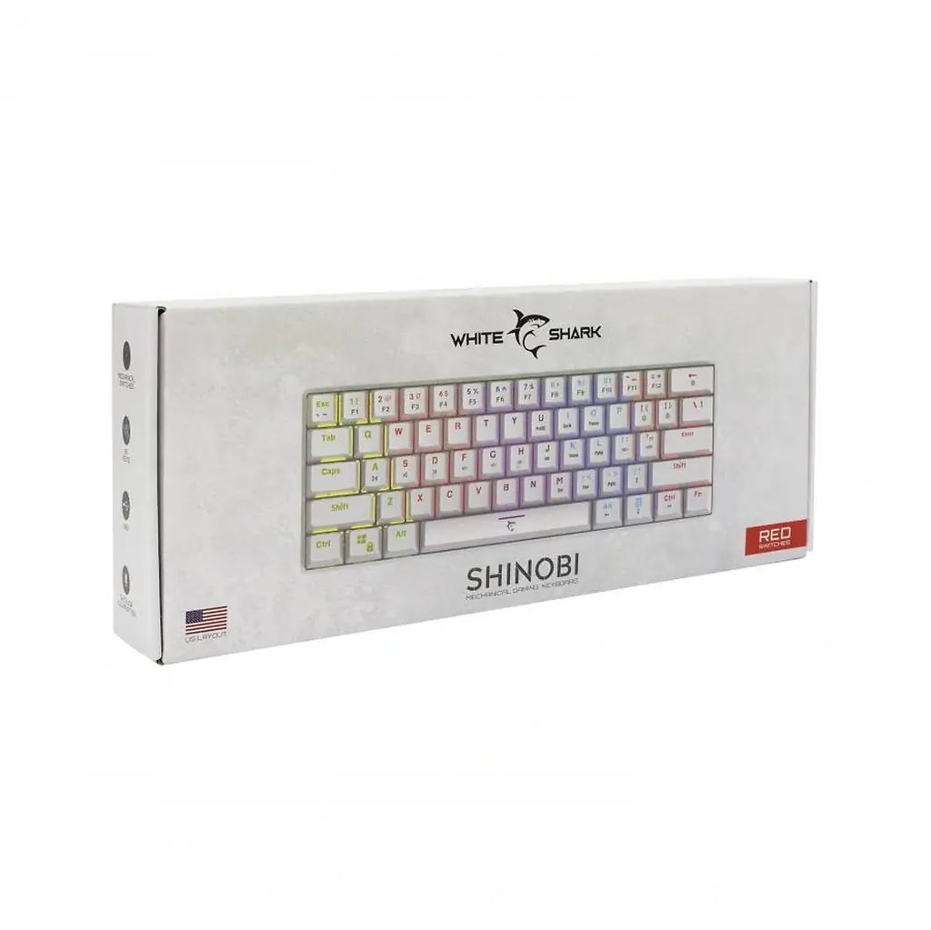 WHITE SHARK MECHANICAL KEYBOARD RED SWITCH GK-004211 WHITE