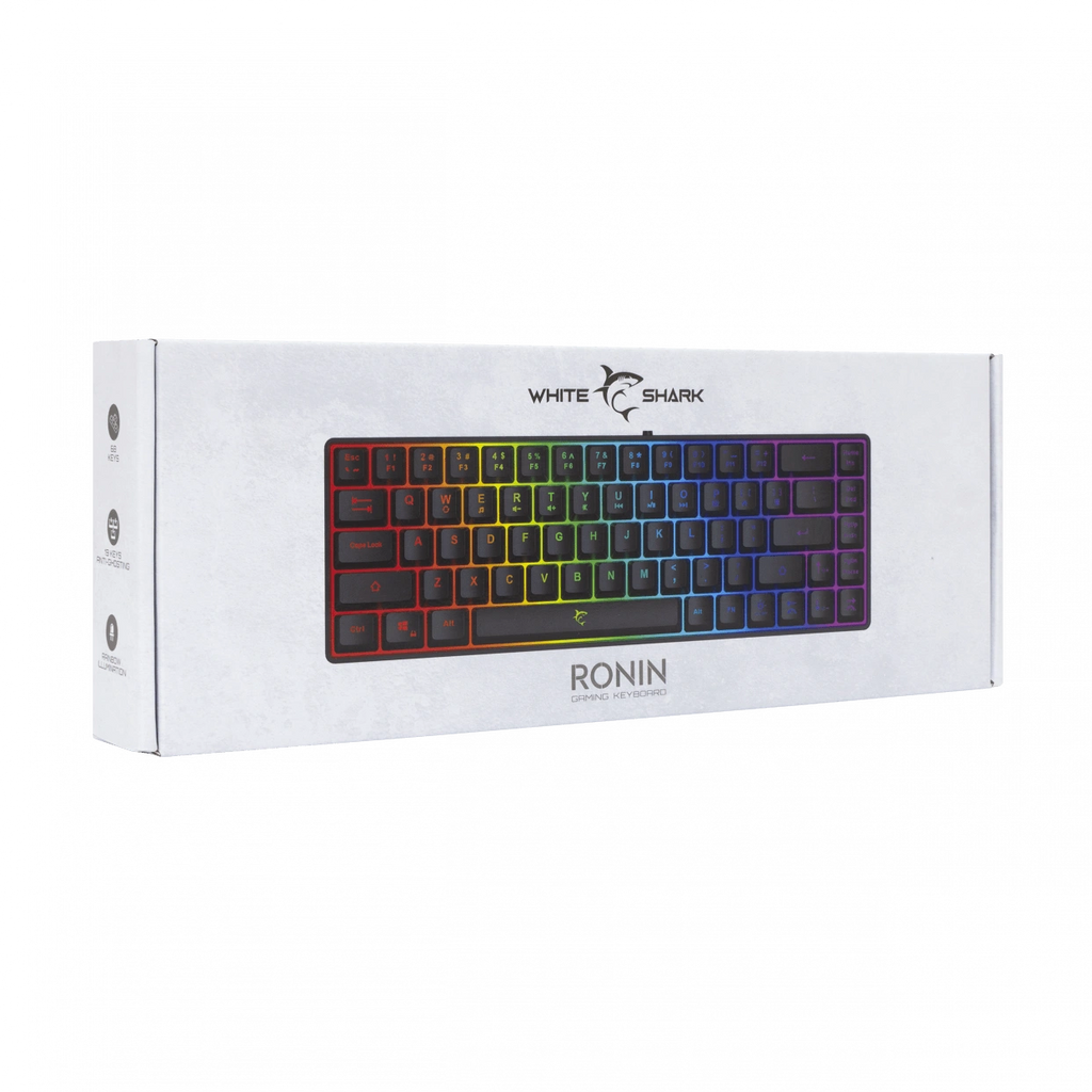 WHITE SHARK RGB GAMING MEMBRANE KEYBOARD RONIN BLACK