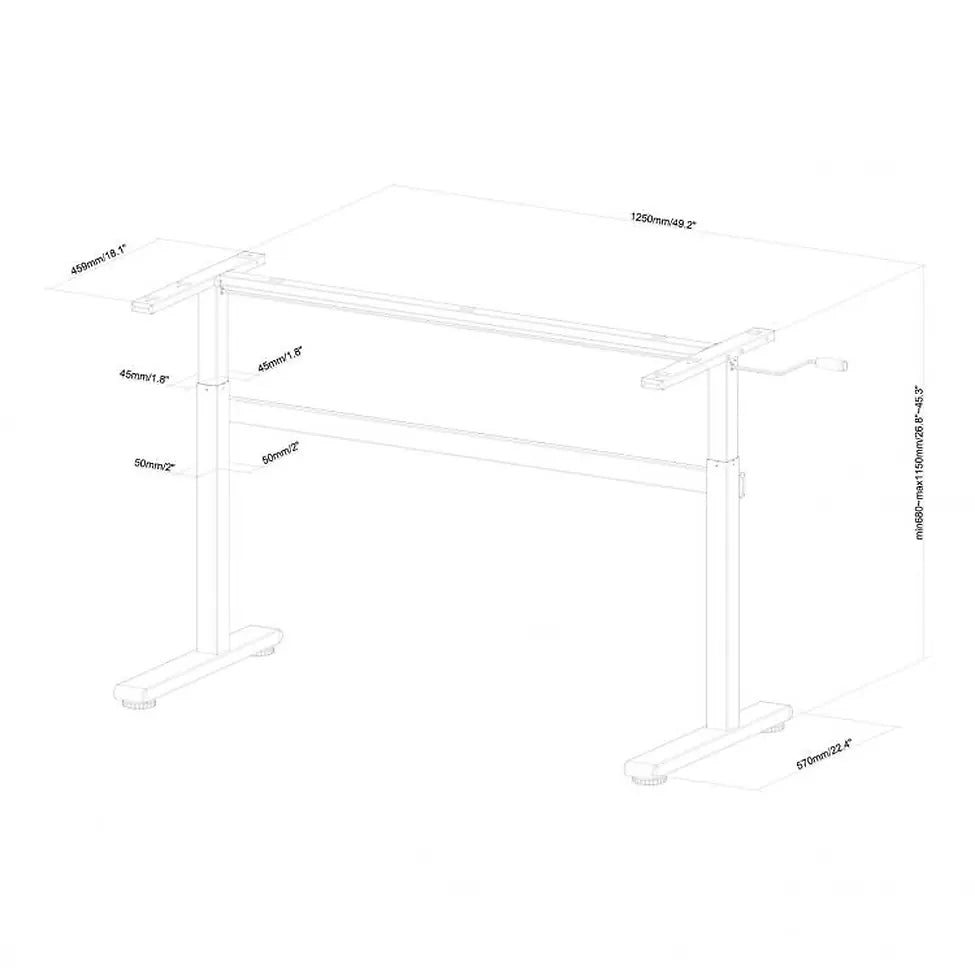 SBOX DESK WITH MANUAL HEIGHT ADJUSTMENT