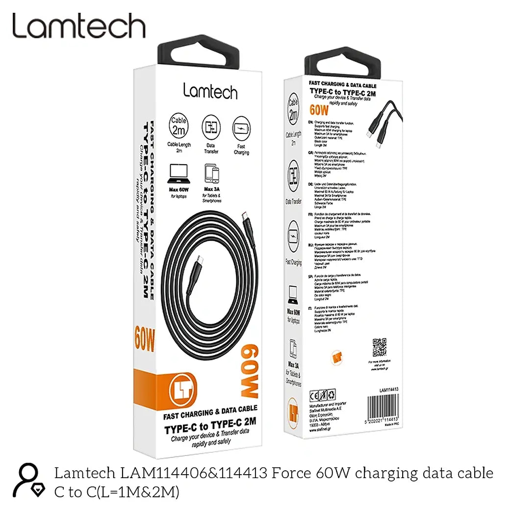 LAMTECH METAL CAR CHARGER QC3.0 & PD20W SAPHIRE BLUE