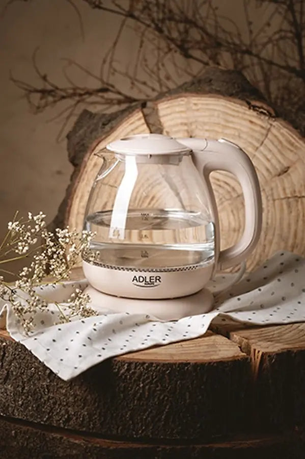ADLER ELECTRIC GLASS KETTLE 1L CREAM