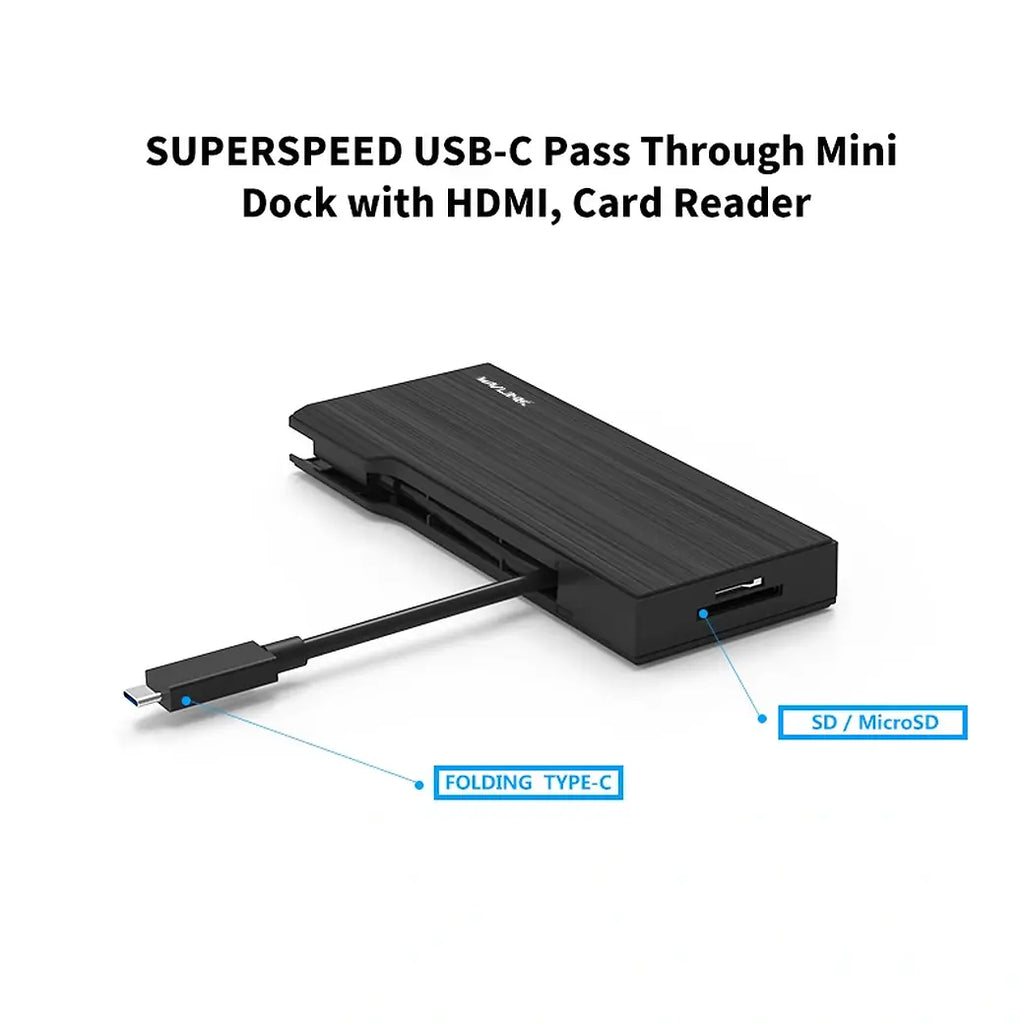WAVLINK USB3.1 TYPE-C TRAVEL MINI DOCK, WL-UHP3406
