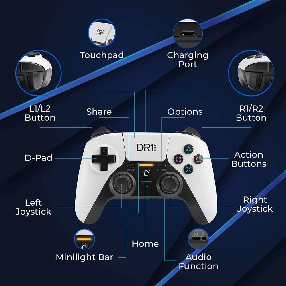 Χειριστήριο PS4PS5PC Pearl White