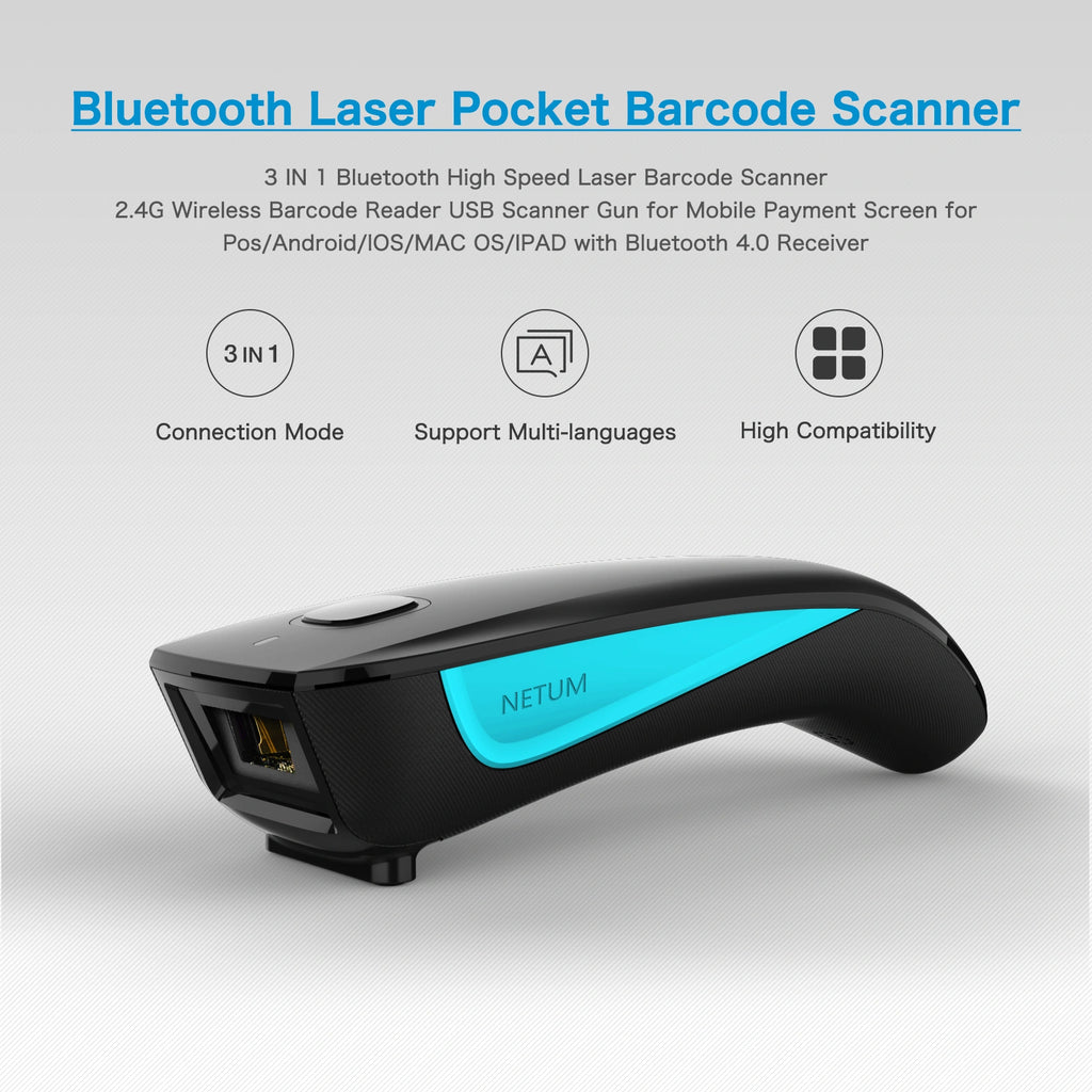 NETUM NT-C830 3 IN 1 1D LASER WIRELESS 2.4G HZ BARCODE READER