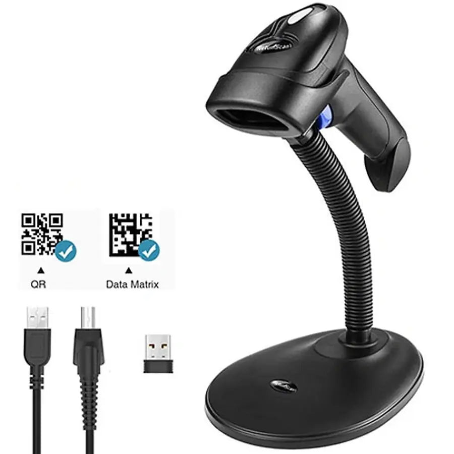 NETUM 2,4G WIRELESS QR BARCODE 2D SCANNER WITH STAND REFURBISHED