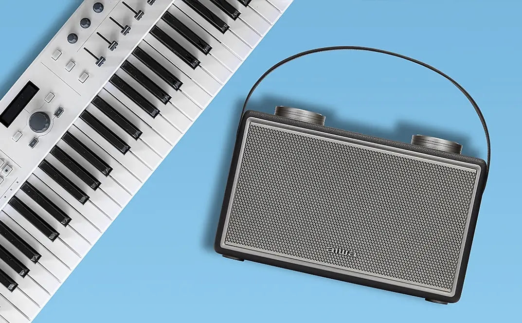 AIWA LEATHERETTE PORTABLE BLUETOOTH SPEAKER RMS 50W WITH MIC/GUITAR INPUT