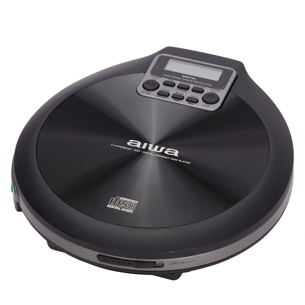 AIWA PORTABLE CD PLAYER WITH EARPHONES BLACK