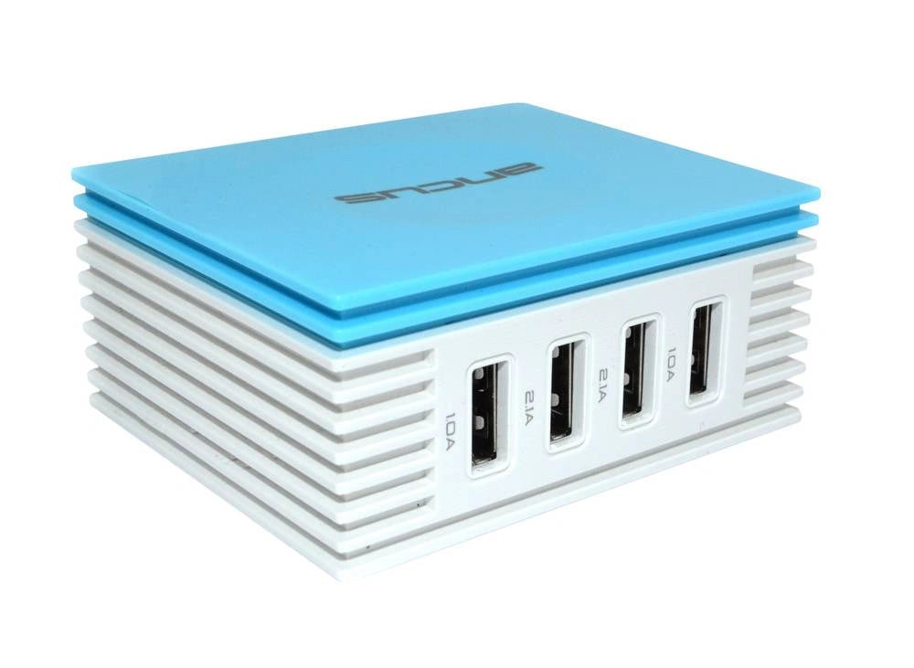 Φορτιστής Ταξιδίου Ancus Multi Charger 4 Usb 4.2A Λευκό - Μπλε