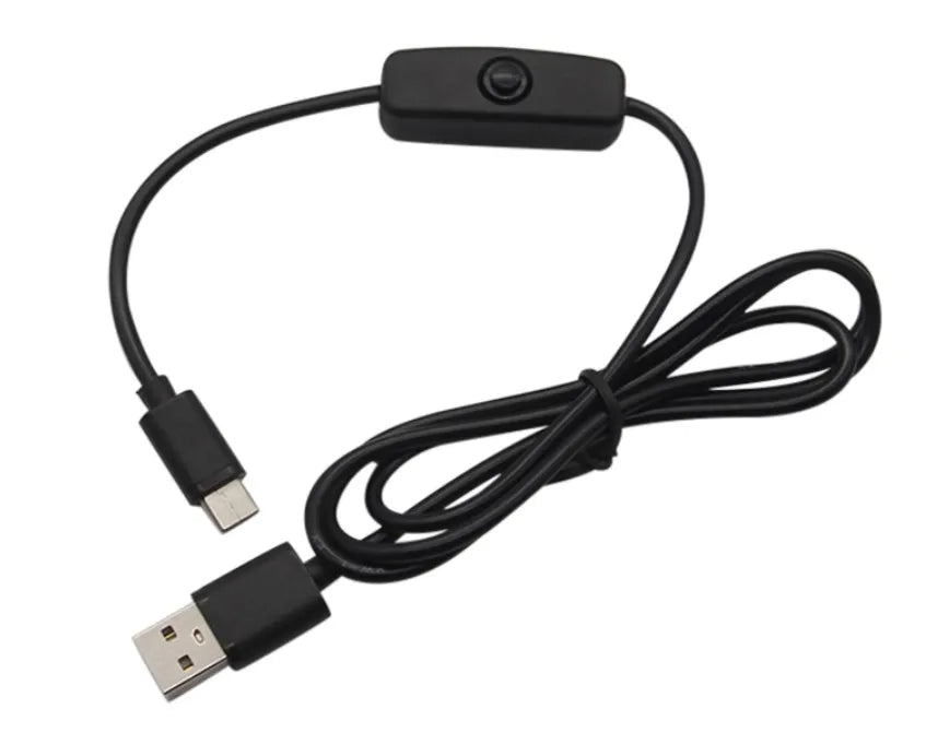 Universal USB Type C 5V 3A Charging Cable for Raspberry Pi 4 Power Cable with ON/OFF Switch
