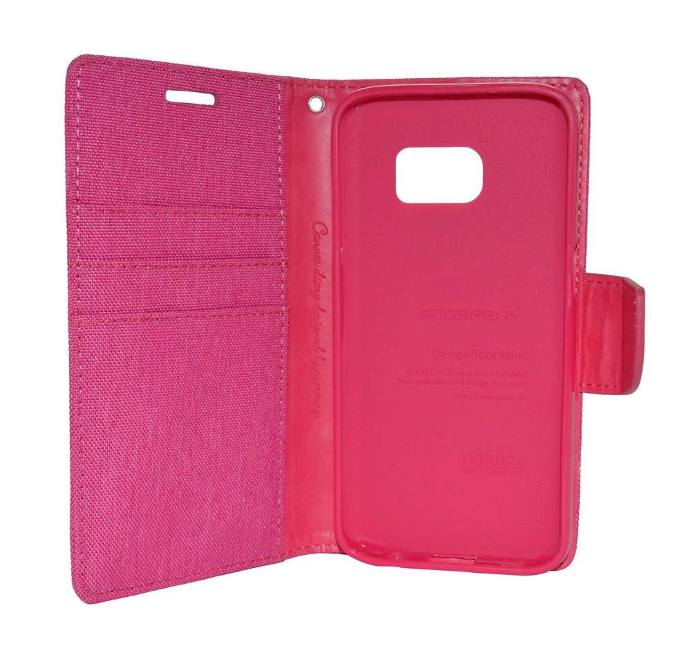 Θήκη Book Goospery Canvas Diary for Samsung SM-G930F Galaxy S7 Ρόζ by Mercury