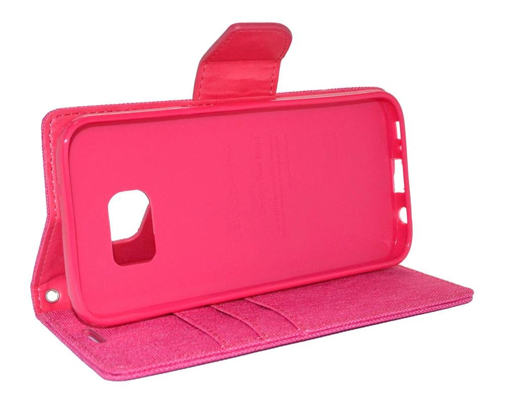 Θήκη Book Goospery Canvas Diary for Samsung SM-G930F Galaxy S7 Ρόζ by Mercury