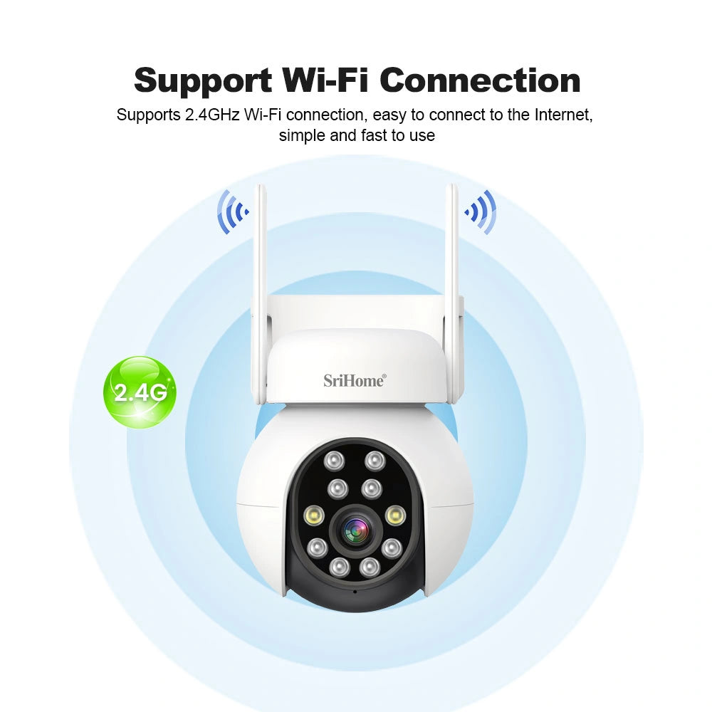 SRIHOME WATERPROOF WIFI PTZ IP CAMERA 5MP HD