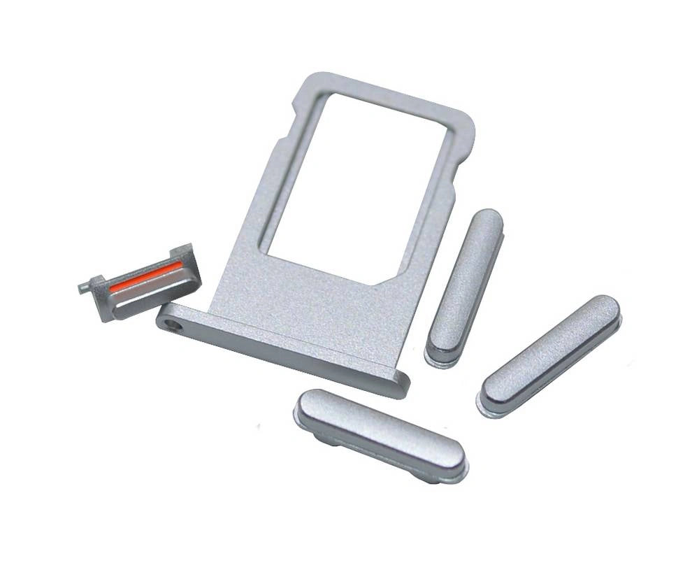 Πίσω Κάλυμμα Apple iPhone 6 με Σετ Κουμπιών και Sim Tray Ασημί Swap
