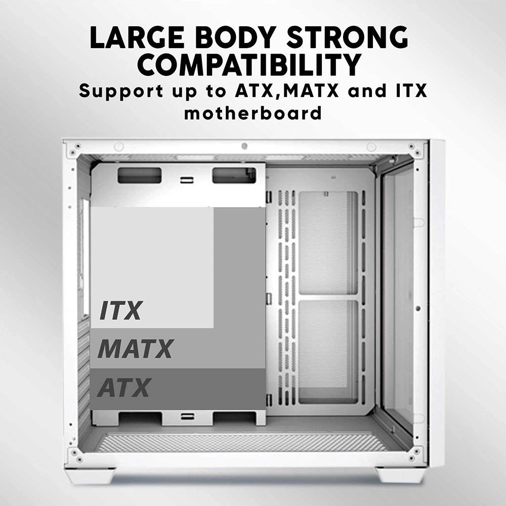 ARMAGGEDDON GAMING PC CASE FULL ATX TESSARAXX CORE 12 AIR WHITE
