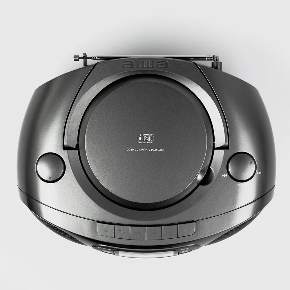 AIWA PORTABLE CD/MP3/USB/TAPE/BT WITH FM PLL RADIO GREY REFURBISHED, REF-BBTC-550MG