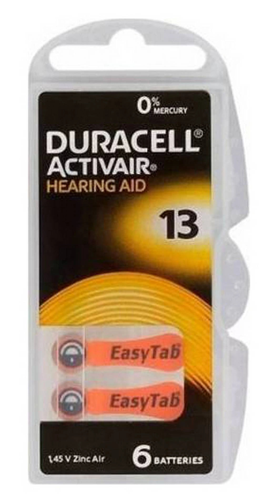 Μπαταρίες Ακουστικών Βαρηκοΐας Duracell 13 Activair 1,45V Τεμ. 6, 21712