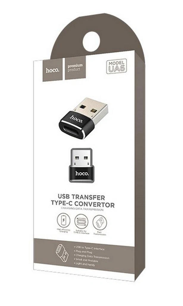 Αντάπτορας Hoco UA6 USB σε USB-C Μαύρο