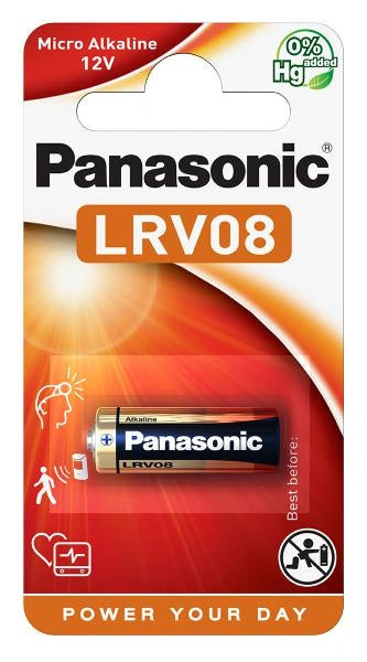 Μπαταρία Αλκαλική Panasonic LRV08 23A, 23GA, A23, E23A, GP23A, K23A, L1028, LR23A, LRV08, LRVO8, MN21, MS21, V23, V23GA, VR22 12V Τεμ. 1