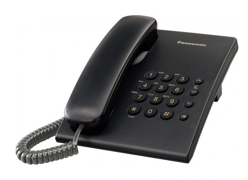 Σταθερό Ψηφιακό Τηλέφωνο Panasonic KX-TS500EXB με Επανάκληση Ρύθμιση Έντασης και Κουδουνίσματος Μαύρο