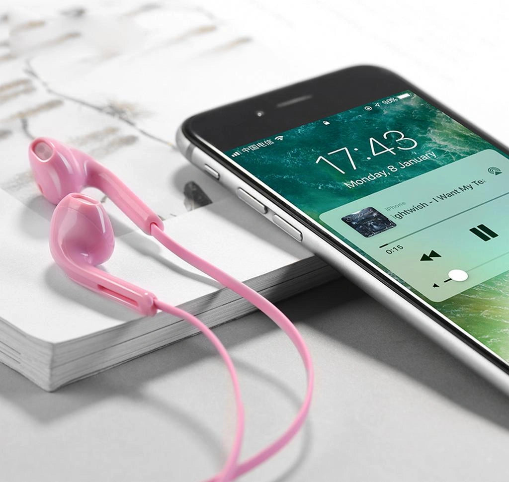 Hands Free Hoco M39 Rhyme Sound Earphones Stereo 3.5mm Ροζ με Μικρόφωνο και Πλήκτρο Λειτουργίας
