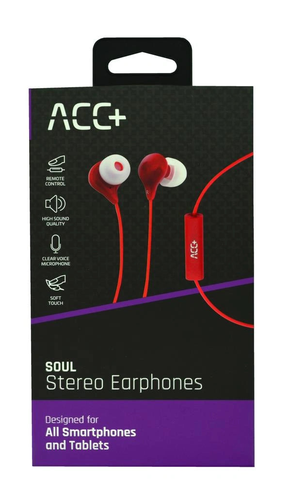 Hands Free Maxcom Soul Stereo Earphones 3.5mm Κόκκινα με Μικρόφωνο και Πλήκτρο Απάντησης/Σίγασης