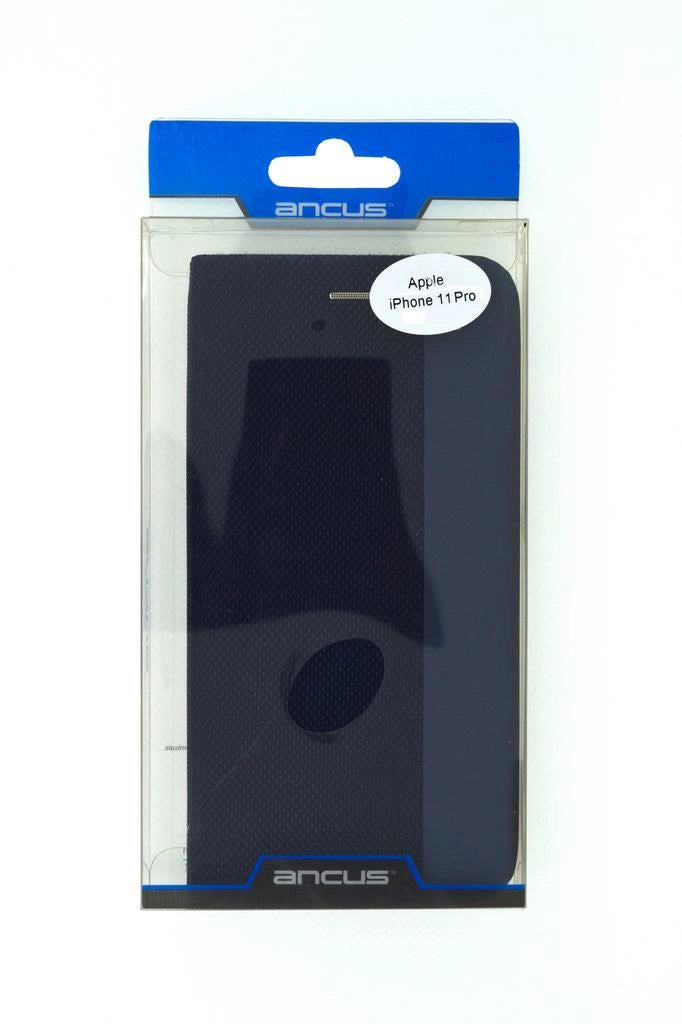 Θήκη Book Ancus Magnetic Canvas για Apple iPhone 11 Pro TPU Σκούρο Μπλε