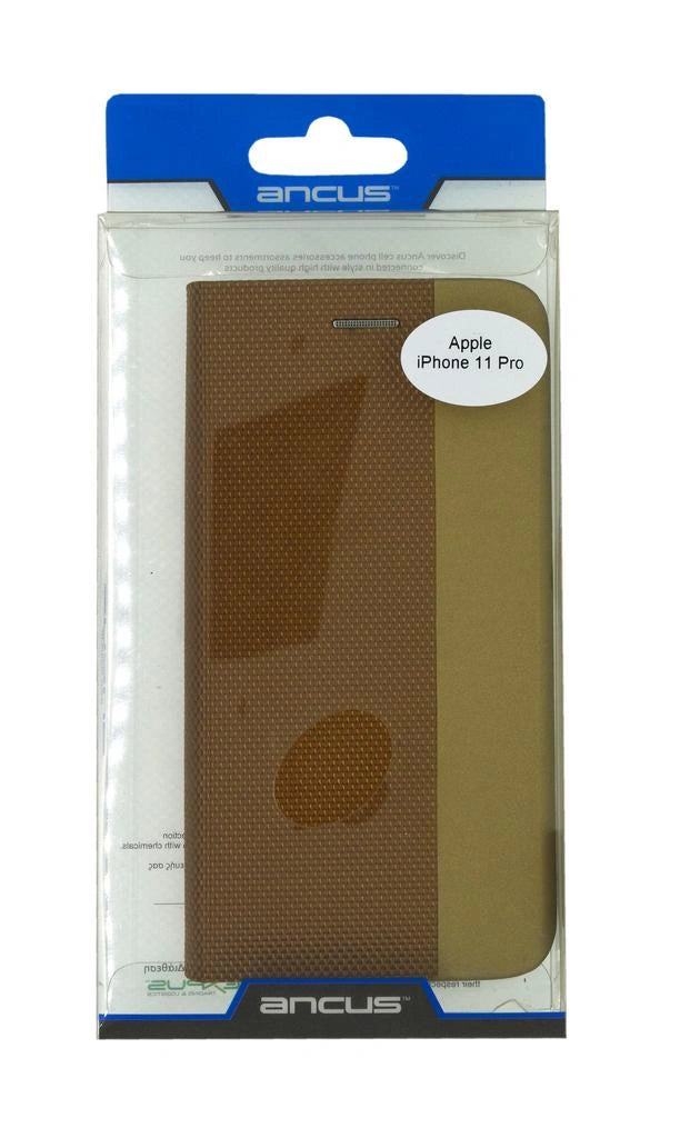 Θήκη Book Ancus Magnetic Canvas για Apple iPhone 11 Pro TPU Χρυσαφί