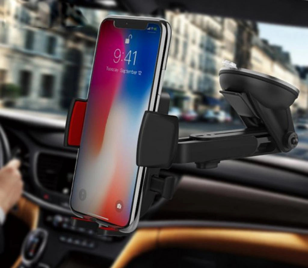 Βάση Στήριξης Αυτοκινήτου Hoco. CAD01 Easy-lock με 360 Περιστροφή Μαύρο - Κόκκινο