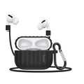 Θήκη Hoco WB20 Fenix Liquid Silicone Protective Μαύρη για Airpods Pro με Λουράκι