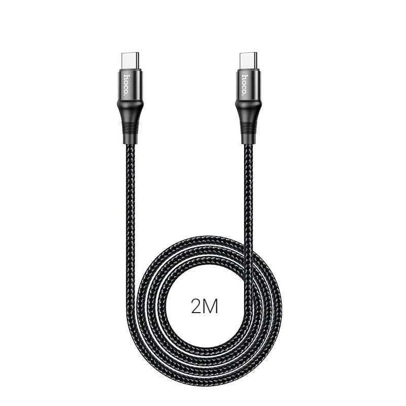 Καλώδιο Hoco X50 Exquisito USB-C σε USB-C 100W 5.0A/20V Braided Μαύρο 2m