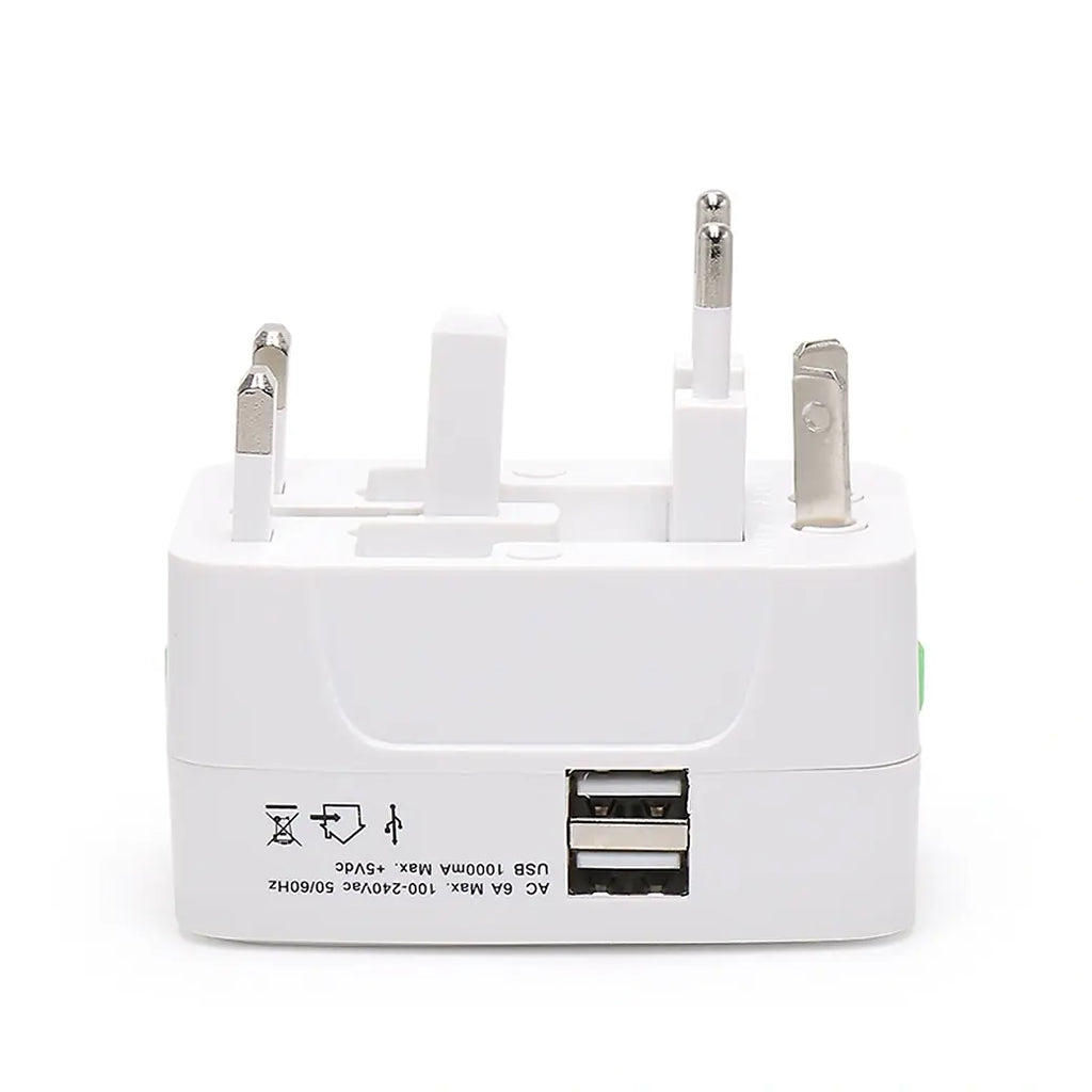 LAMTECH UNIVERSAL TRAVEL ADAPTER WITH 2 USB PORT 4 DIFFERENT PLUGS